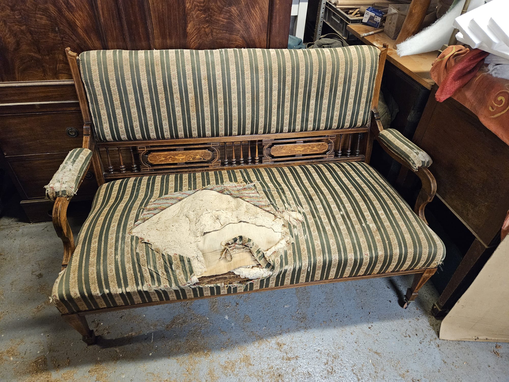 Saving an Edwardian Settee One Step at a Time